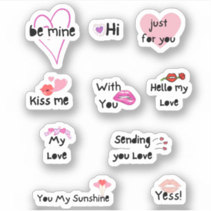 Sticker Be Mine Valentine's mignon citation esthétique