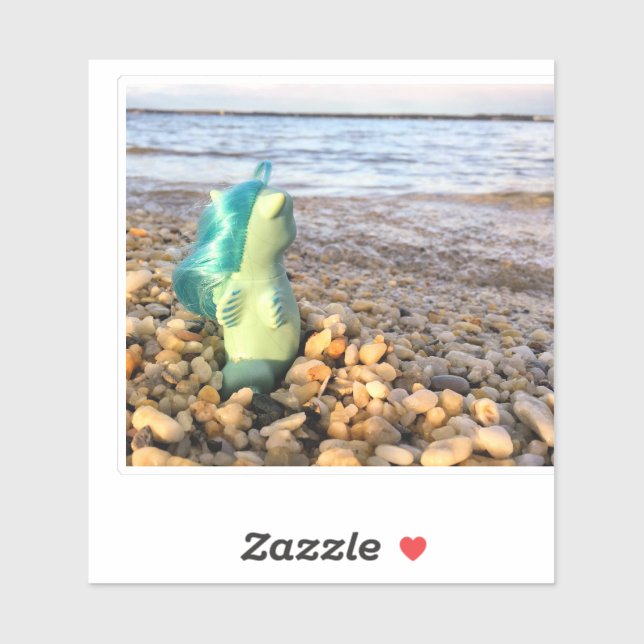 Sticker Beachcomber Baby Sea Pony at the Beach (Feuille)