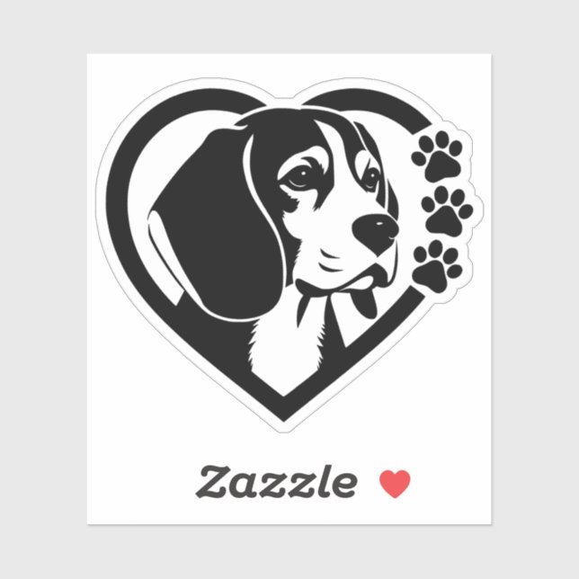 Sticker Beagle (Feuille)
