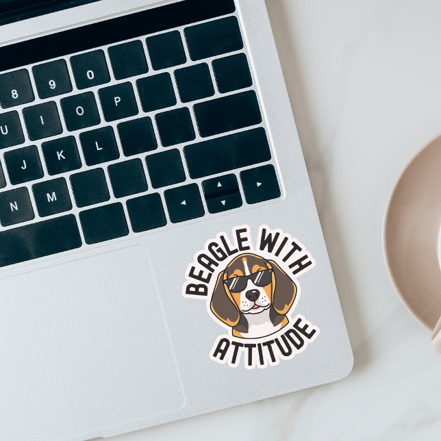 Sticker Beagle Avec Attitude Chien Portant Des Lunettes De (Beagle with attitude sticker)