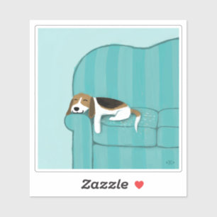 Sticker Beagle mignon dormant sur le canapé   Amoureux des