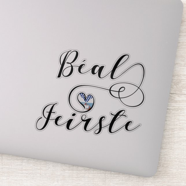 Sticker Béal Feirste Drapeau Coeur, Belfast (Détail)