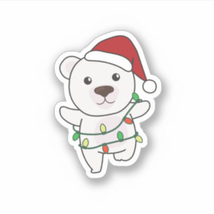Sticker Bear Christmas Winter Animals Polar Bears