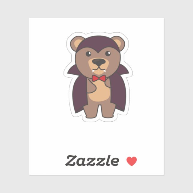 Sticker Bear Halloween Cute Devil Kids Vampire Costume (Feuille)