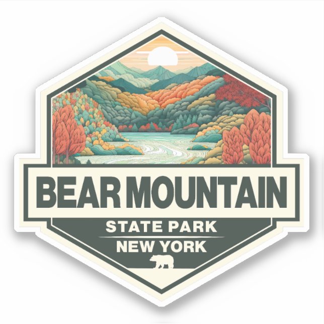 Sticker Bear Mountain State Park New York Travel Art Badge (Devant)