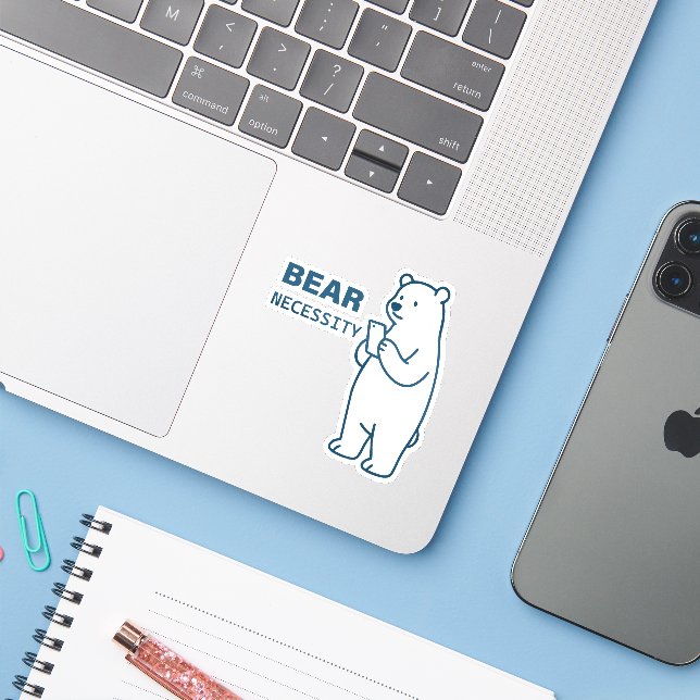 Sticker Bear Necessity (Ordinateur portable avec iPhone)