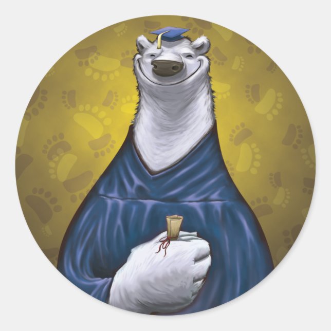Sticker Bear Polar Graduate Bleu (Devant)