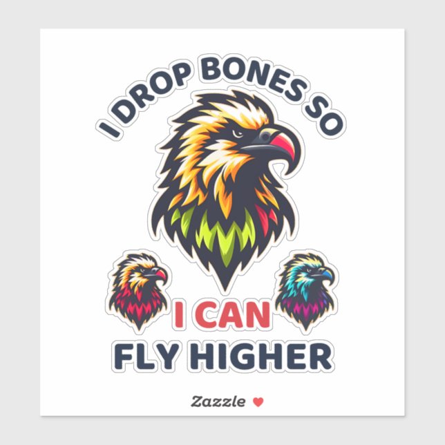 Sticker Bearded Vulture Symbolizing Strength and Rarity (Feuille)