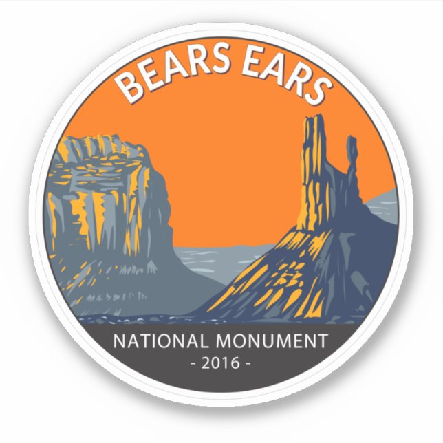 Sticker Bears Ears National Monument Utah Vintage (Devant)