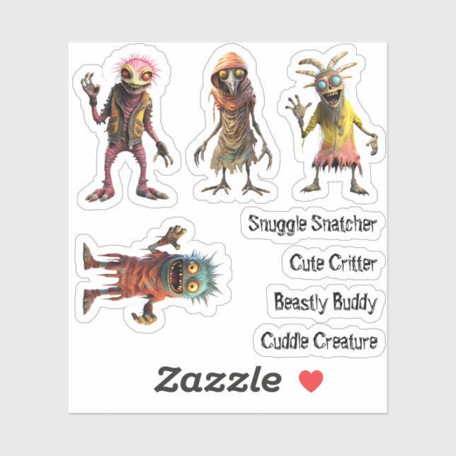 Sticker Beastly Buddy et les monstres amis 1 (Feuille)