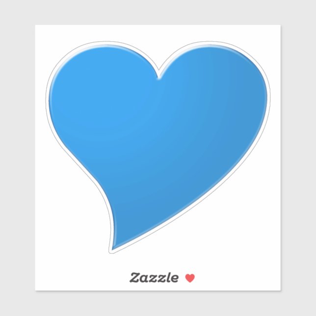 Sticker Beau bleu grand coeur moderne (Feuille)