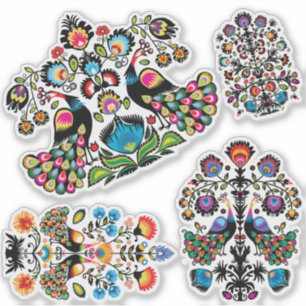Sticker Beau folklore polonais set Wycinanki