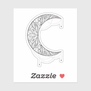 Sticker Beau Motif de design Mandala Moon
