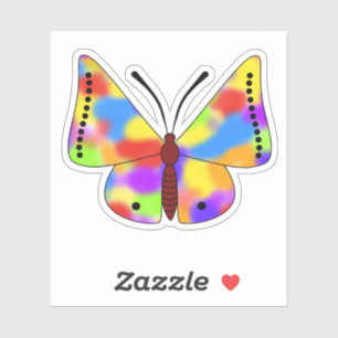 Sticker Beau papillon avec ailes arc-en-ciel