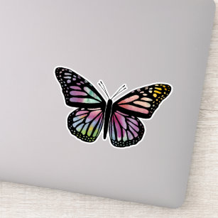 Sticker Beau papillon coloré à l'aquarelle