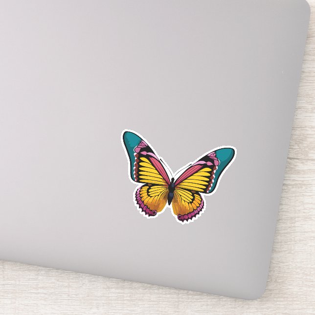 Sticker Beau papillon multicolore (Détail)