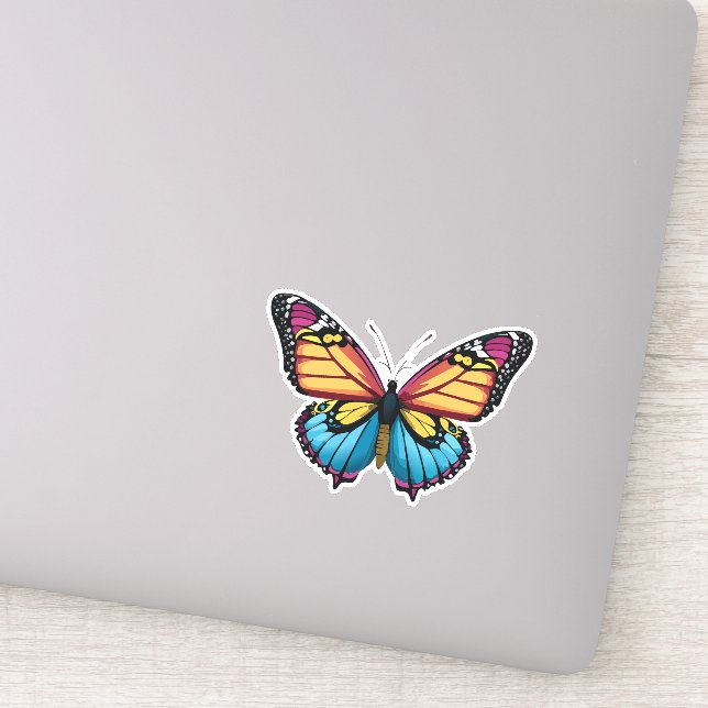 Sticker Beau papillon multicolore (Détail)