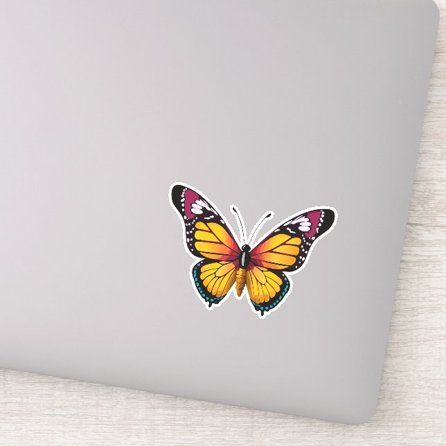 Sticker Beau papillon multicolore (Détail)