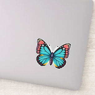 Sticker Beau papillon multicolore