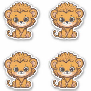 Sticker Beau petit lionceau de bébé - petit Leo