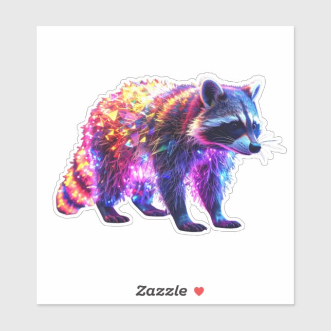 Sticker Beau Raccoon brillant (Feuille)