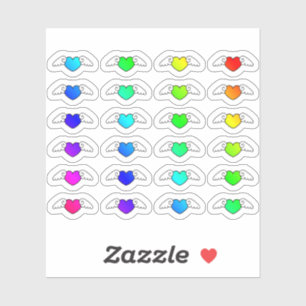 Sticker Beaucoup de Coeurs Volants Colorés De Minuscules 