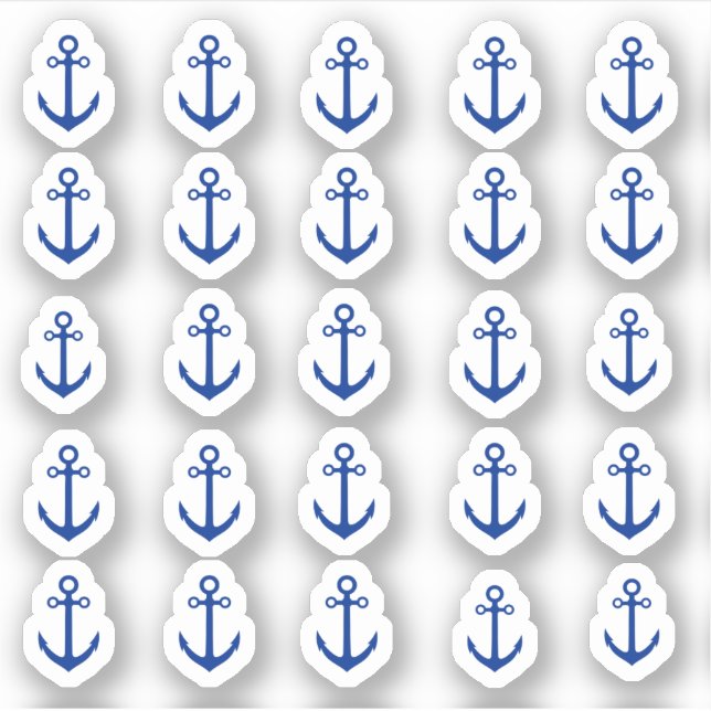 Sticker Beaucoup de petites ancrages bleus (Devant)