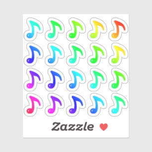 Sticker Beaucoup De Petites Notes Musicales Colorées Musiq