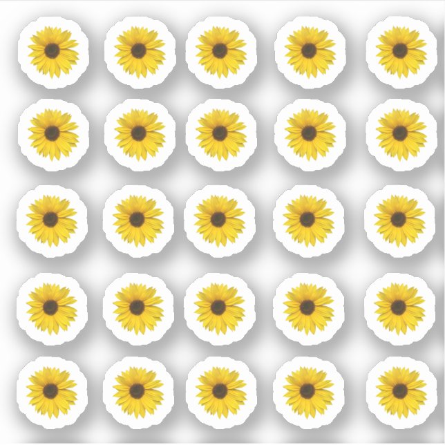 Sticker Beaucoup de petits tournesols (Devant)