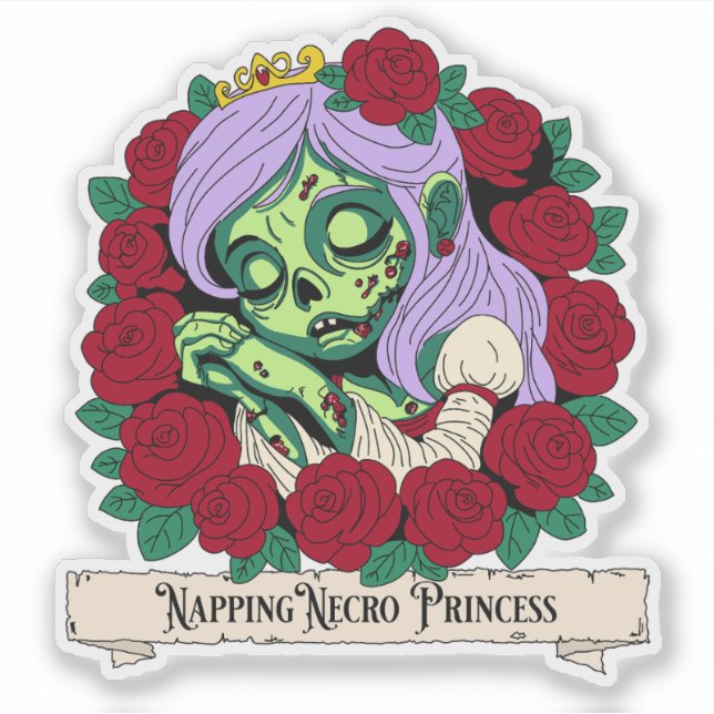 Sticker Beauté du sommeil de Zombie (Devant)
