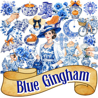 Sticker Beauté florale bleue et blanche 02