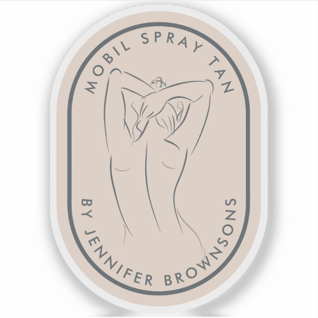 Sticker Beauté Tan Spa Corps arrondi Decal (Devant)