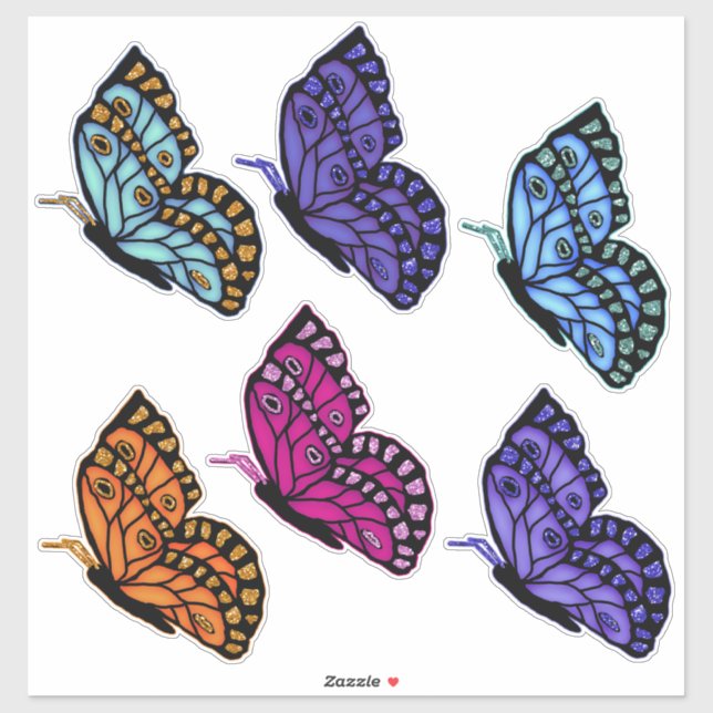 Sticker Beautiful Butterflies (Feuille)