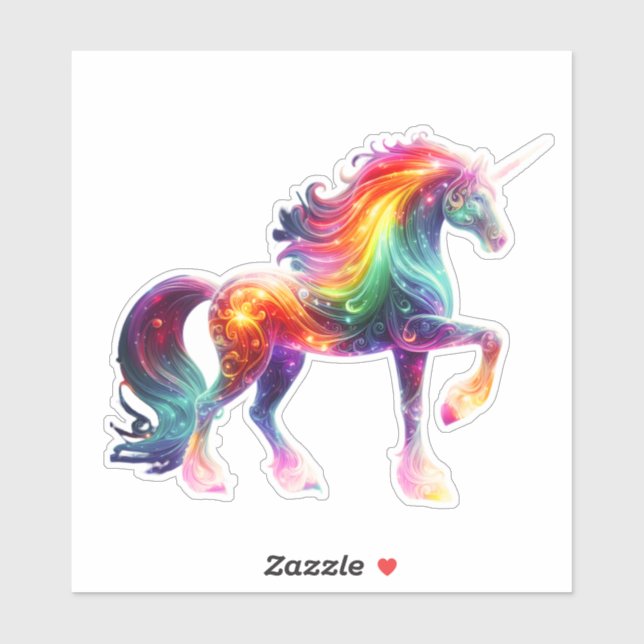 Sticker Beautiful Colorful Unicorn  (Feuille)