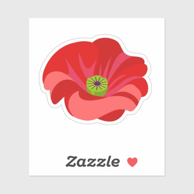 Sticker Beautiful Red poppy commemorative (Feuille)