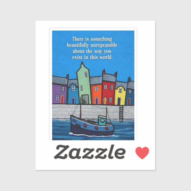 Sticker Beautifully Unrepeatable Inspirational Coastal  (Feuille)