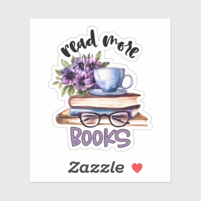 Sticker Beaux livres lecture amoureux (Feuille)