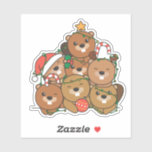 Sticker Beaver Christmas Tree Funny Animal Christmas<br><div class="desc">Les castors ressemblent à un arbre de Noël. Avec des lumières de fées et des casquettes de Père Noël,  ils sont parfaits pour Noël. Tous les amateurs de castors sont heureux des animaux mignons pour les vacances d'hiver.</div>