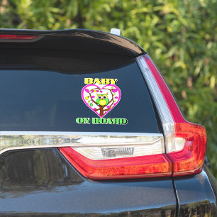 Sticker Bébé à bord - Hibou coloré - Arrière de la voiture