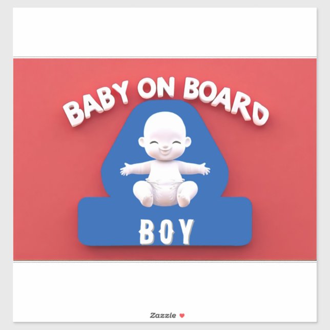 Sticker Bébé avec une voiture "Baby on Board" (Feuille)