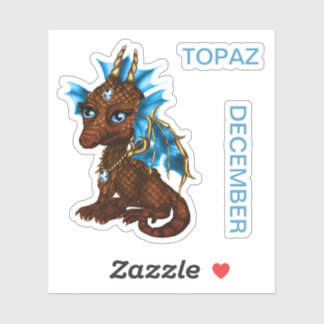 Sticker Bébé Dragon Décembre Topaz