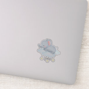 Sticker Bébé éléphant mignon sur un nuage