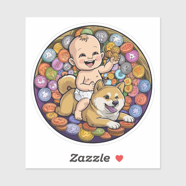 Sticker Bébé en cristal mignon (Feuille)