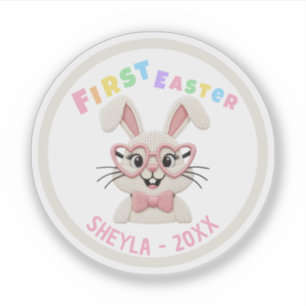 Sticker Bébé Fille Garçon Adorable Premier Lapin de Pâques