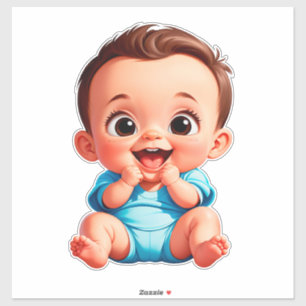 Sticker Bébé Heureux Dessin Animé