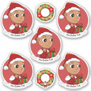 Sticker Bébé hispanique mignon avec dessin animé casquette