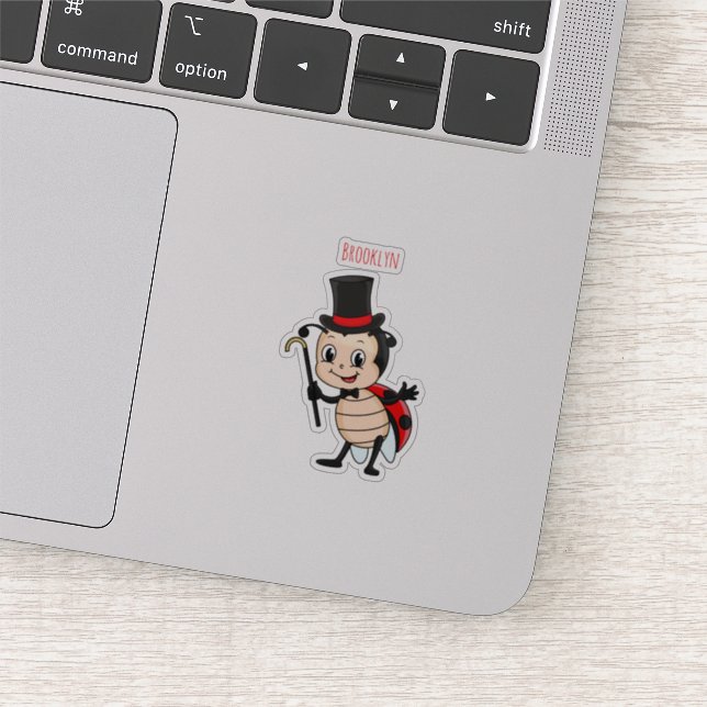 Sticker Bébé mignon avec chapeau et dessin animé de cravat (Détail)