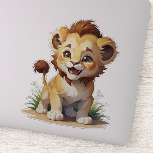 Sticker Bébé mignon Lion Safari Zoo animal (Détail)