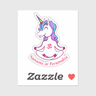 Sticker Bébé mignon Unicorn Zen Yoga Méditation Namaste