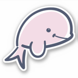 Sticker Bébé rose mignon Beluga Baleine Cartoon Scrapbook